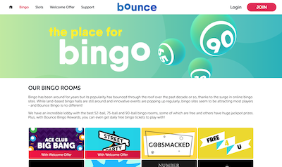 Bounce bingo login
